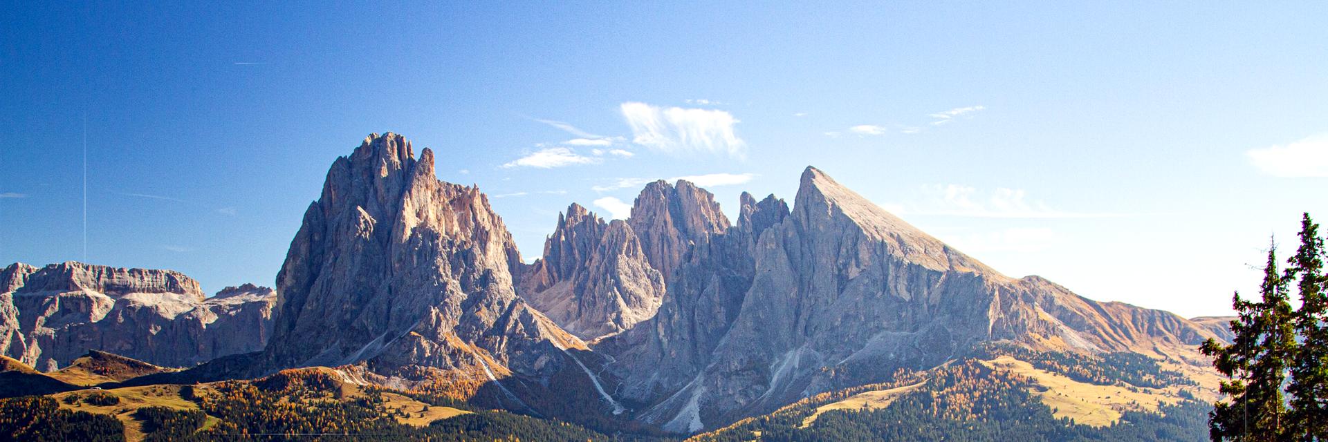 Golden mountain range at dusk