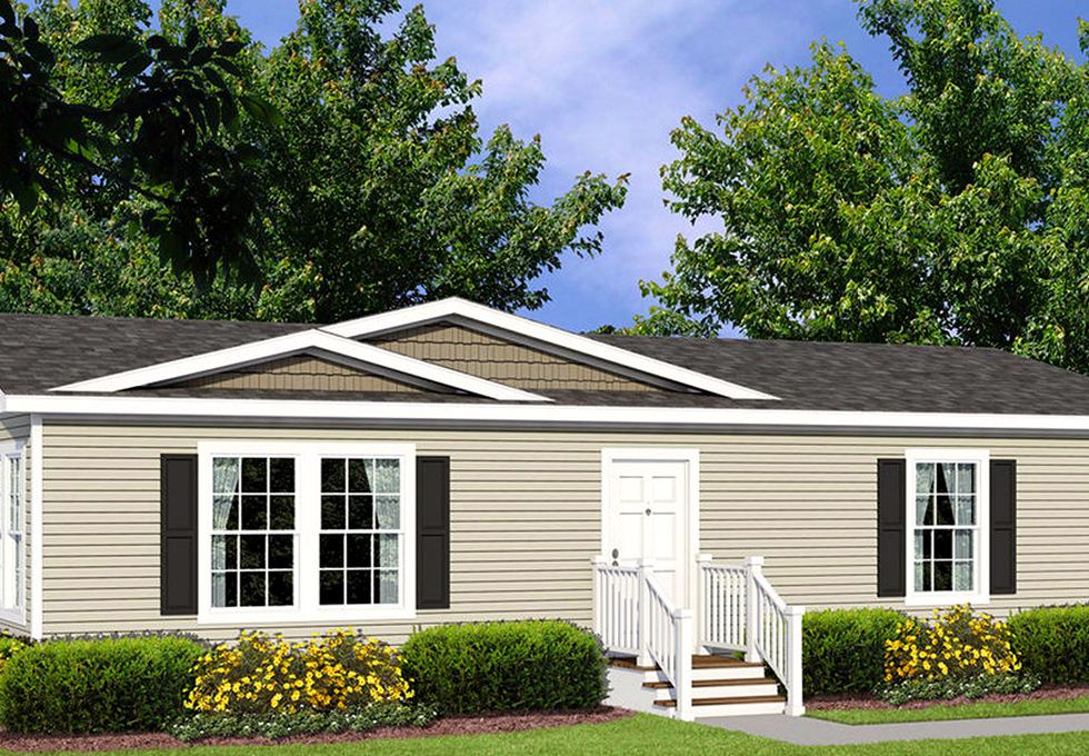 Manufactured home with a covered porch