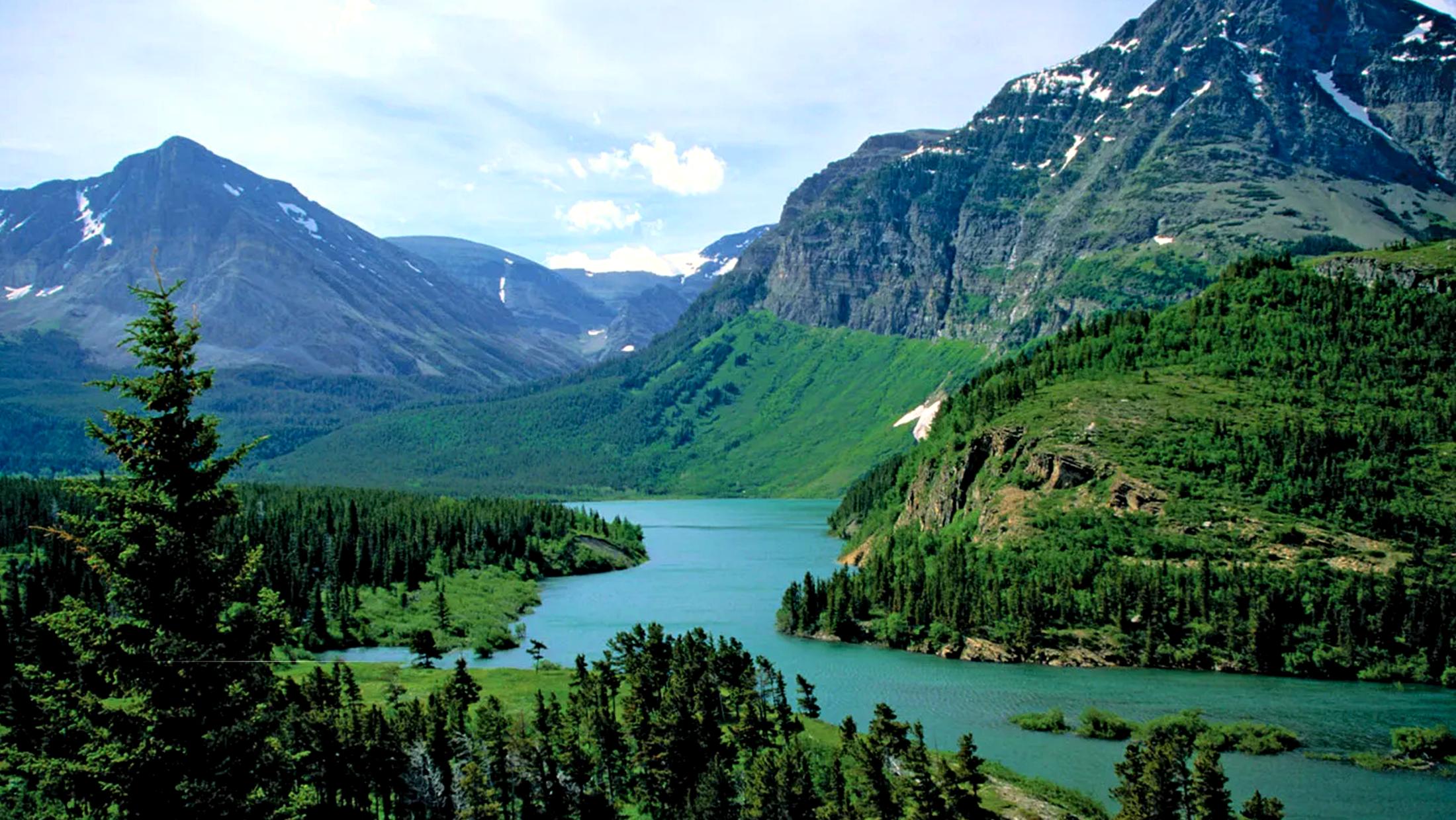Mountains and a glacial lake in Western Montana
